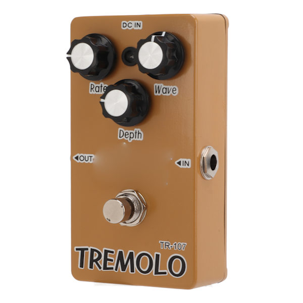 Tremolo-effekt Rate Wave Depth Metal Guitar Monoblock-effektpedal Indbygget 9V 300mAh batteri
