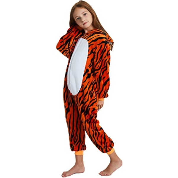 Fleece barn tiger onesie pyjamas jul halloween djur cosplay pyjamas kostym Tiger 120 yards