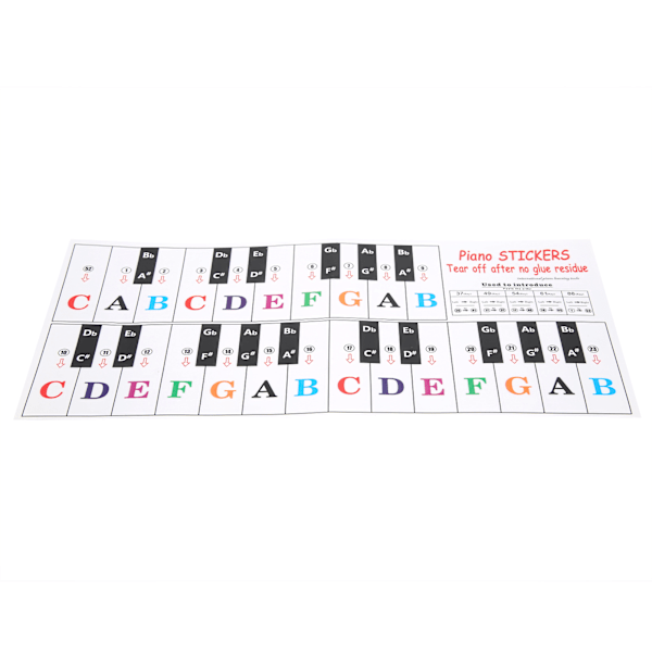 Pianotangentklistremerke Elektronisk Orgel Universal Keyboard Transparent Notasjon Selvklebende