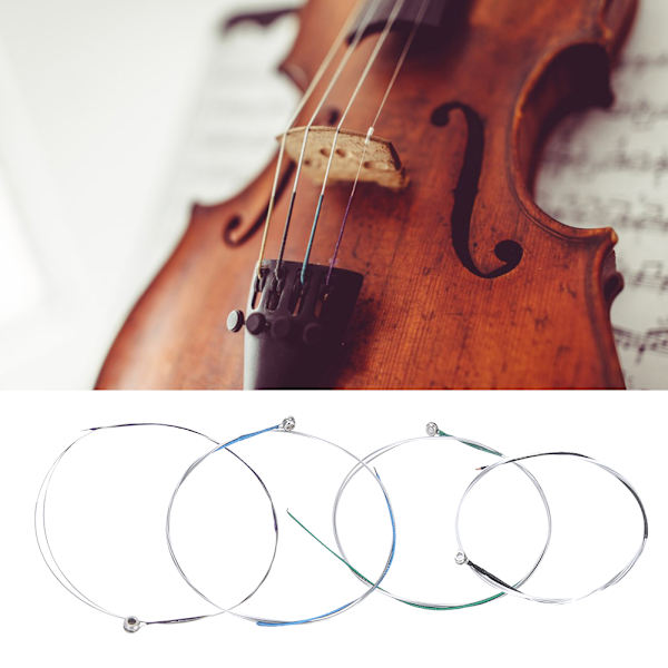2 komplette sæt violinstrenge i magnaliumlegering E-A-D-G til 4/4 violindele