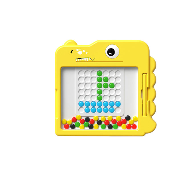 Magnetisk Rittavla, Dinosaurier Magnetisk Prickbräda med LED-Ljus Pedagogiska Förskoleleksaker för 3 4 5 6 År Flickor Pojkar yellow