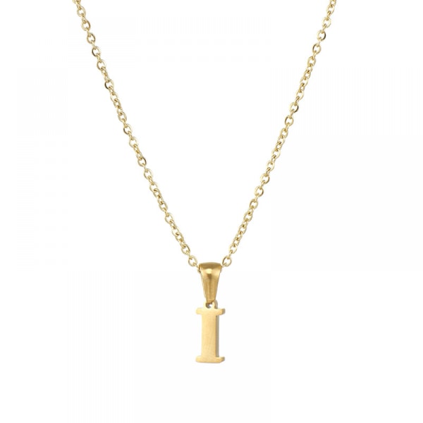 Women's initial necklace, 18K Gold Plated Name Necklace, Letter Pendant Chain 17.71"