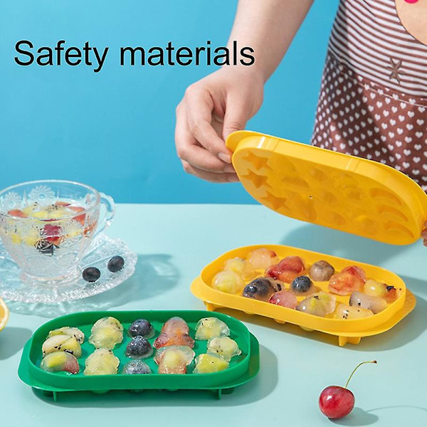 Isformbricka återanvändbar multifunktionell stapelbar dammtät livsmedelskvalitet non-stick söt tecknad isblock maker mögel med lock för hem Qinhai
