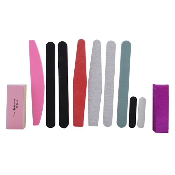 12 st Nail Art Manikyr Pedikyr Verktyg Set Nagel Slipning Svamp Filer Buffer Polish