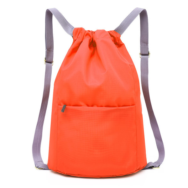 Vattentät Fitness -ryggsäck med dragsko för män och kvinnor, Sport Fitness Bag Mini Reseryggsäck, Orange, One Size, Resor