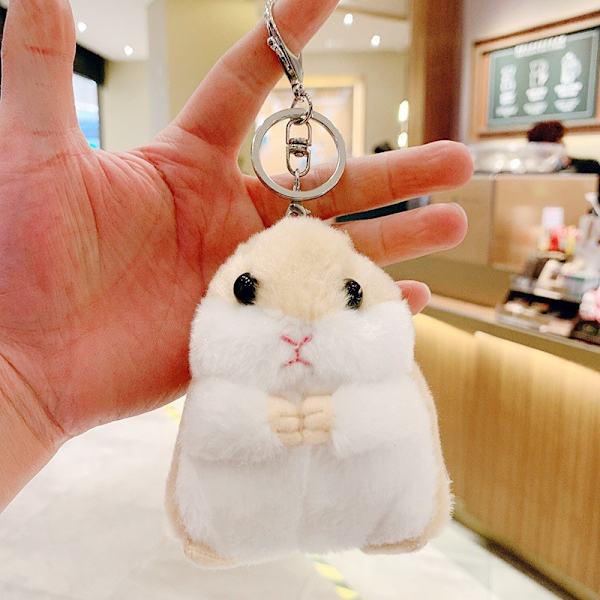 Söt liten docka, parväska hänge, plyschleksak docka nyckelring, docka hänge Plush hamster yellow