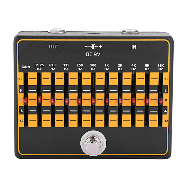 10-bands equalizer effektpedal med kabel för gitarrbastillbehör