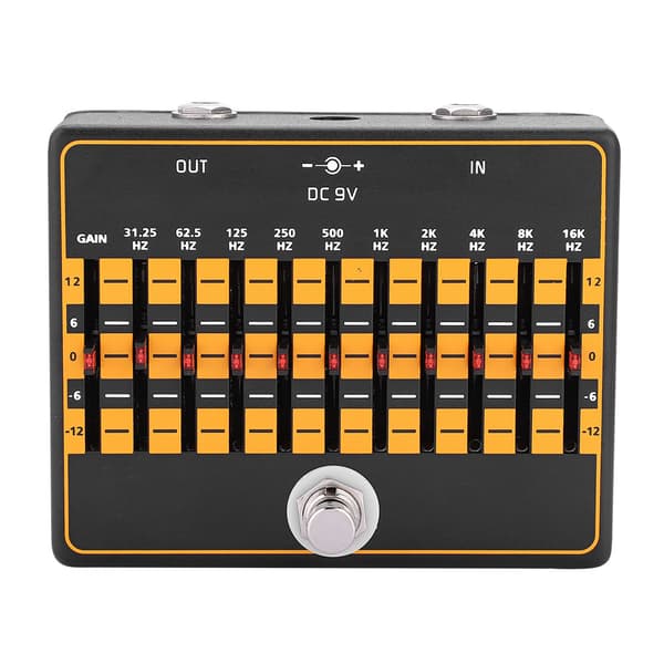 10-bånds equalizer effektpedal med kabel til guitar bas tilbehør
