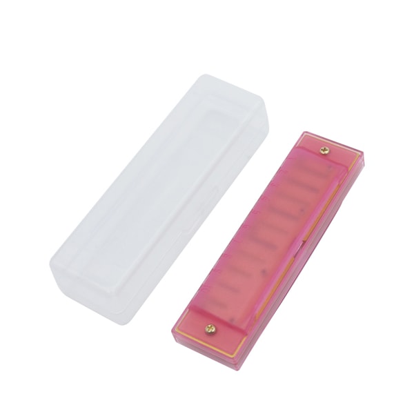 Portable Plastic 10-hole Harmonica Music Instrument Educational Musical Toy (Pink)