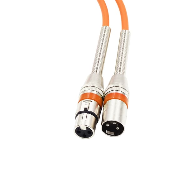 3-polet XLR han til hun stikforbindelse mikrofon lydforlængerkabel ledning (orange, 1m)
