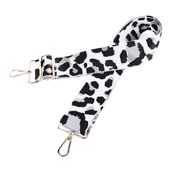 Justerbar nylonrem i leopardmönster för axelväska, enkel axelväska, accessoarer, silvergrå