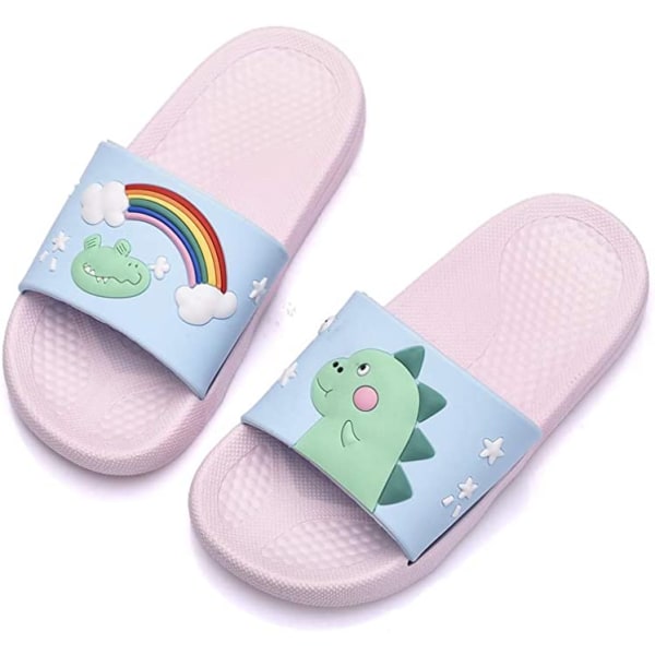 Børneslippers til drenge og piger, brusebad, pool, sommerslippers er velegnede til små børn（Lyseblå）