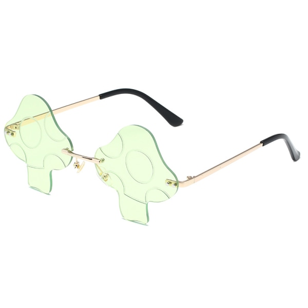 Soppformet solbriller for kvinner Uregelmessig rammeløs øyewear Retro rave Party halloween solbriller