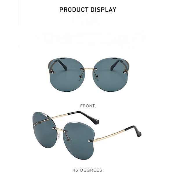 Trendy Retro Polygonal Cut Edge Lens Drenge og Piger Rammeløse Børns Solbriller UV Beskyttelse----Guld Ramme Kaffe Tabletter