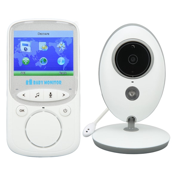 Trådlös babymonitor 2,4 tum fjärrvideo dubbelriktad intercom babykamera monitor för hem 100‑240V EU-kontakt