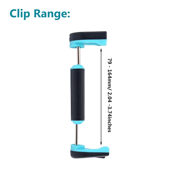 Bärbar flexibel justerbar mobiltelefonplatta kameraklämma för stativ monopod (blå-vertikal)