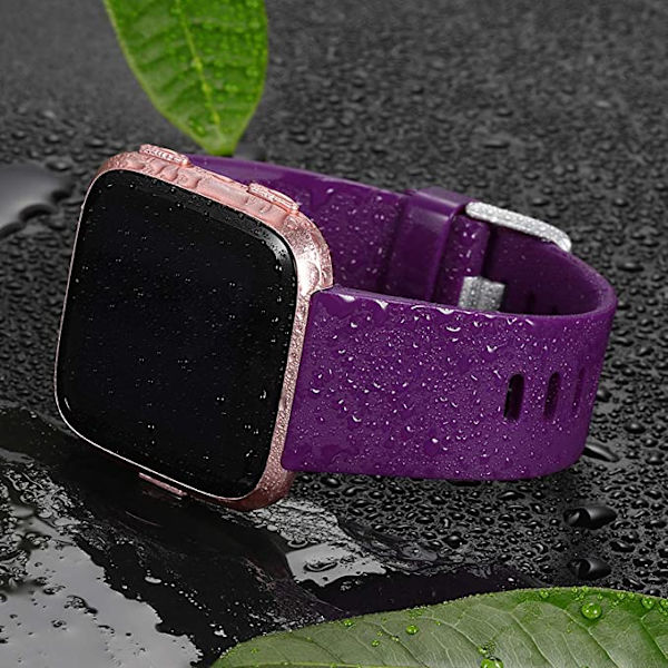 Älykellon ranneke sopii Fitbit versa älykellolle, versa 2 ja versa Lite se -kelloille naisille ja miehille (Violetti-L)