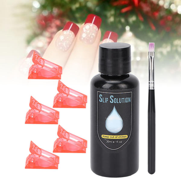Kynsien pidennysten geelisetti kynsitippejä, kynsiharjaa ja kynsien rakentamiseen DIY-kynsiarttia varten kynsiteknikoille 30ml Punainen