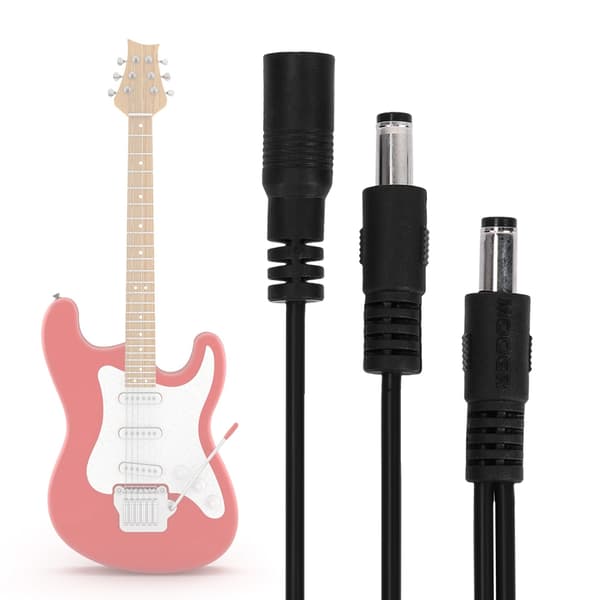 Holdbar guitar effektpedal strøm 1 til 5 splitter patch kabel tilbehør (lige)