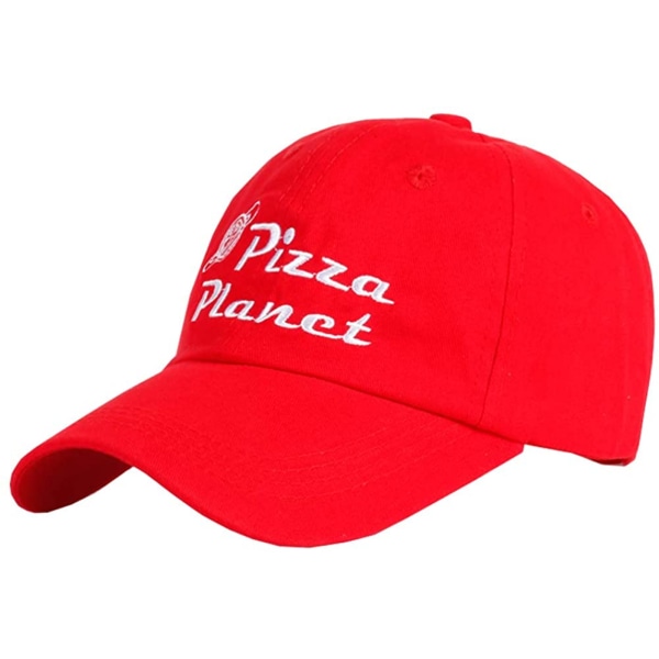 AVEKI Pizza Planet Hat Baseball Cap Broderi Dad Hat Justerbar Bomulds Voksen Sports Hat Unisex, Rød-1