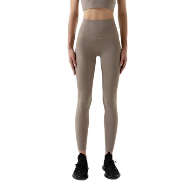 Leggings med hög midja för kvinnor - Smörmjuka byxor med printed på magen för träningsyoga (L)