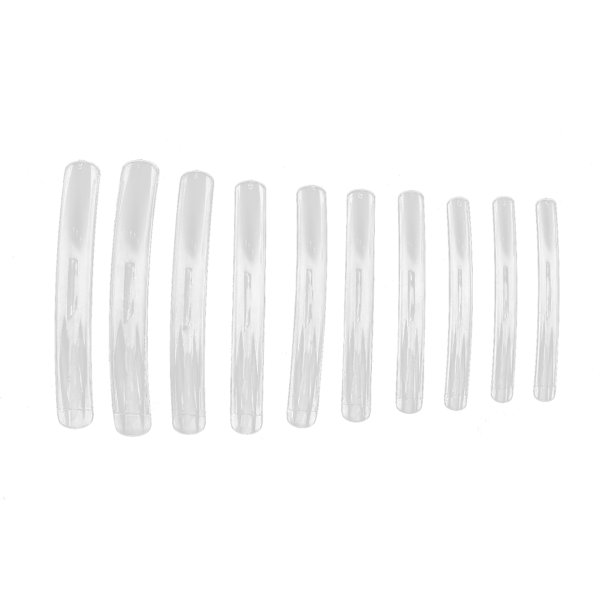 10pcs Long Flat Nail Tip Home Salon Nail Art Design Fake False Nail Set Manicure ToolTransparent Color