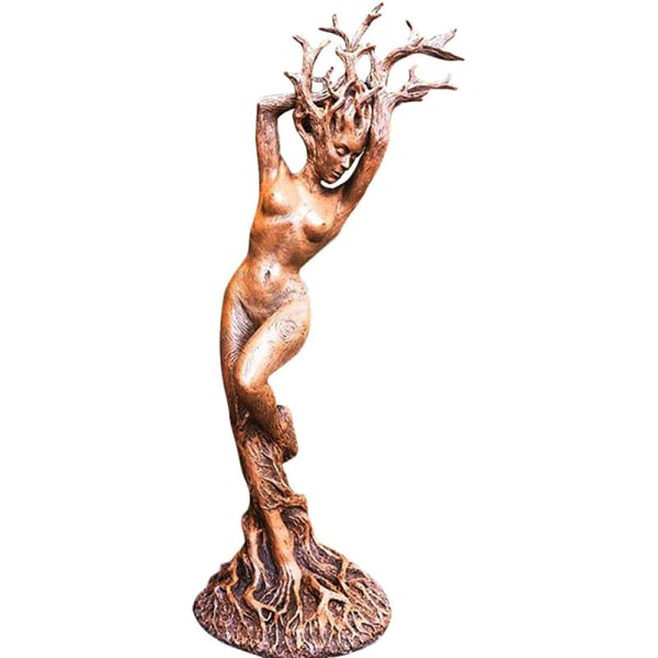 Trädrot Skog Gudinna Staty Harts Hantverk Dekoration 3D Dekoration av träd Man Staty WOMAN