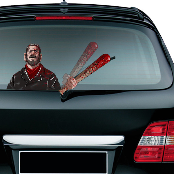 (1 paketti) Halloween-pyyhin tarra Irrotettava auton tuulilasin pyyhin tarra Auton tarra koristelu (Nigan ja Lucille)