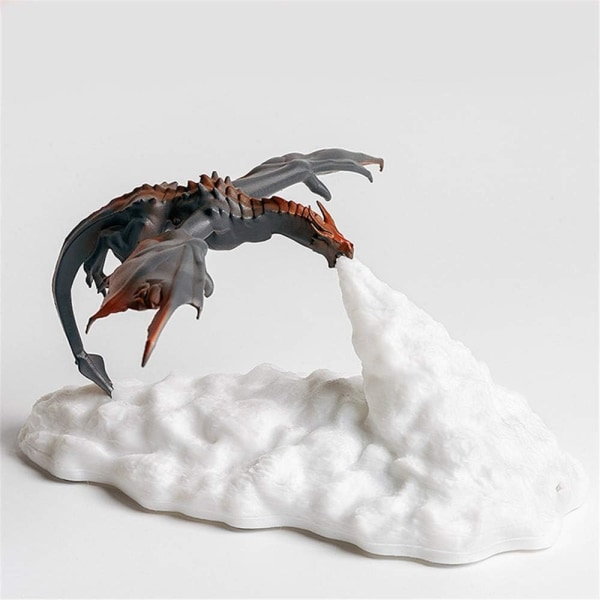 3D Ildsprudende Natlys Drage, 3D Printet Flamme Dinosaur Lampe Stemningslys USB Genopladelig, til Stue Soveværelse Dekoration F