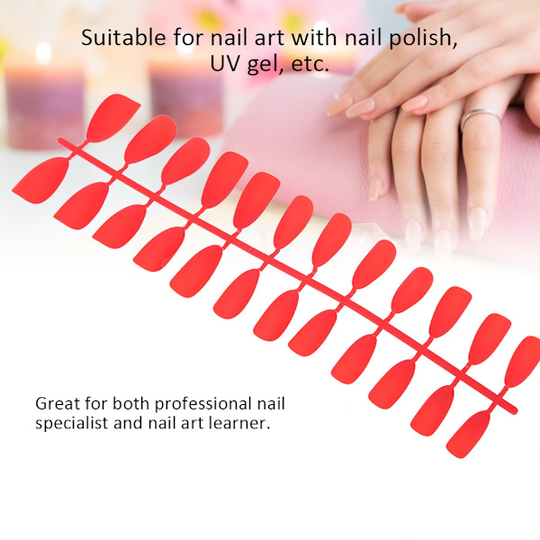 24 st rena färgade falska nagelspetsar manikyrdekoration konstgjord nagelkonstspets N5284-07