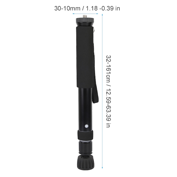 Bärbar justerbar handhållen monopod i aluminiumlegering för DSLR-kamera, telefon, videoförlängningsstång