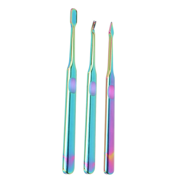 3 st Cuticle Remover Kit Rostfritt Stål Professionell Död Hud Pusher för Tånaglar Fingernagel