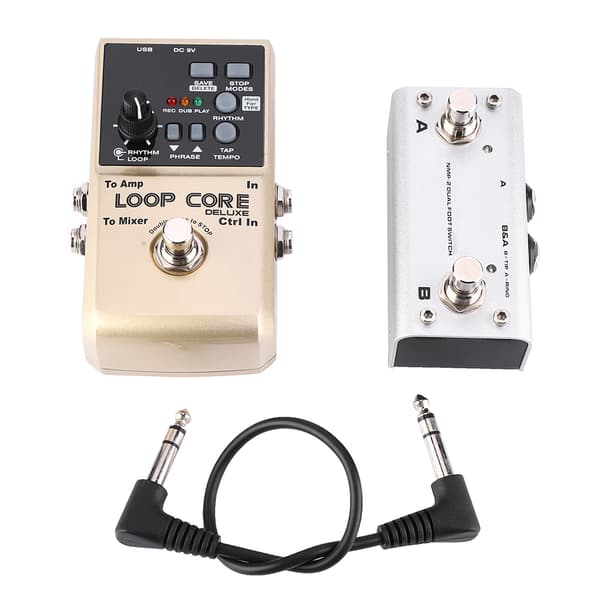 NUX Loop Core Deluxe Gitar Looper 8 timer Loop Tid 24-biters Lyd Automatisk Tempo Deteksjon wit