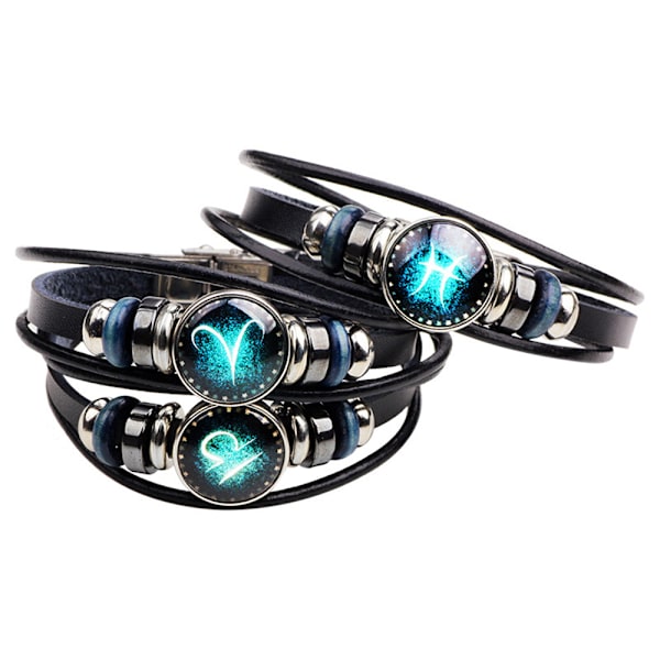 Wekity Constellation flätat rep armband - Punk legering läderarmband - Handvävt flätat rep armband Punk kedja manschett