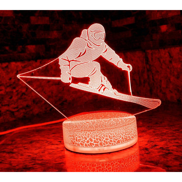 WJ 3D Skidåkning Nattljus Musik Balettlampa Illusion 16 Färgförändrande Bordslampa Dekorationslampor Present med Akryl Platt ABS Bas USB-kabel Leksak