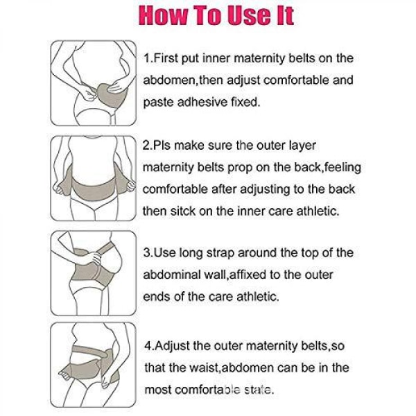 Graviditetsbälte, stöd för midja/rygg/mage, magstöd, Elfenben, storlek 2XL