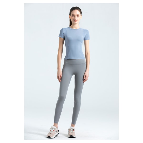 Stretch High Waist Hip Lift Leggings - Biker Shorts, Capri, Naisten Pitkät Urheilu- ja Jooga-housut (harmaa) XXL-koko