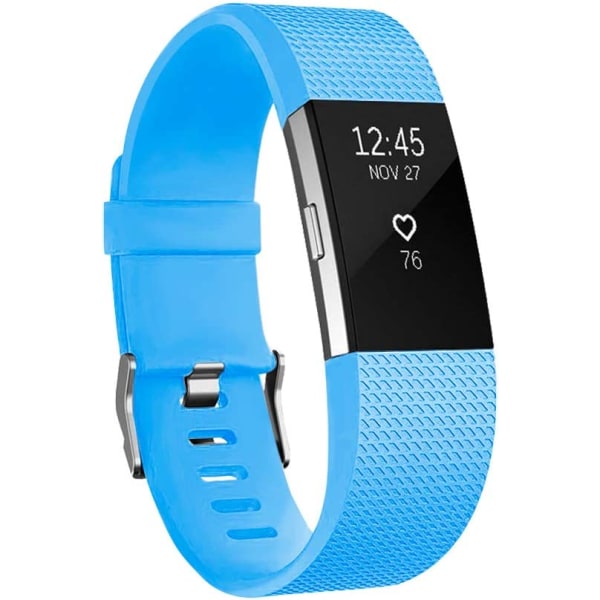 Smart watch, byte av armbandsrem kompatibel med Fitbit charge 2, klassiska och speciella justerbara sportarmband Cerulean(Cerulean-L)