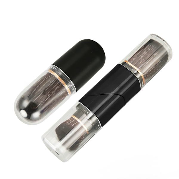 Dobbelt Hoved Retractable Pudderbørste Bærbar Delikat Bløde Børster 360° Rotation Retractable Makeup Børste til Hjemmet