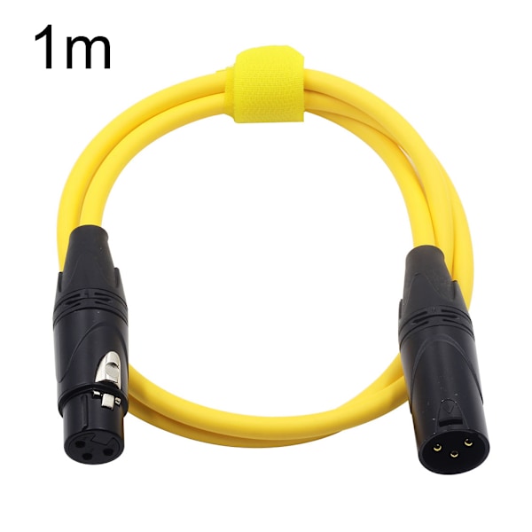 3 Pin XLR Male to Female Plug Connector Microphone Audio Extension Cable Cord(Yellow, 1m)