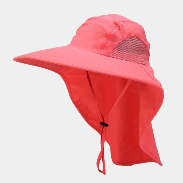 AVEKI Fishing Hat with Neck Flap, Sun Protection Hiking Hat for Men Women Safari Cap, Sun Hat Gardening Beach, Hot Pink