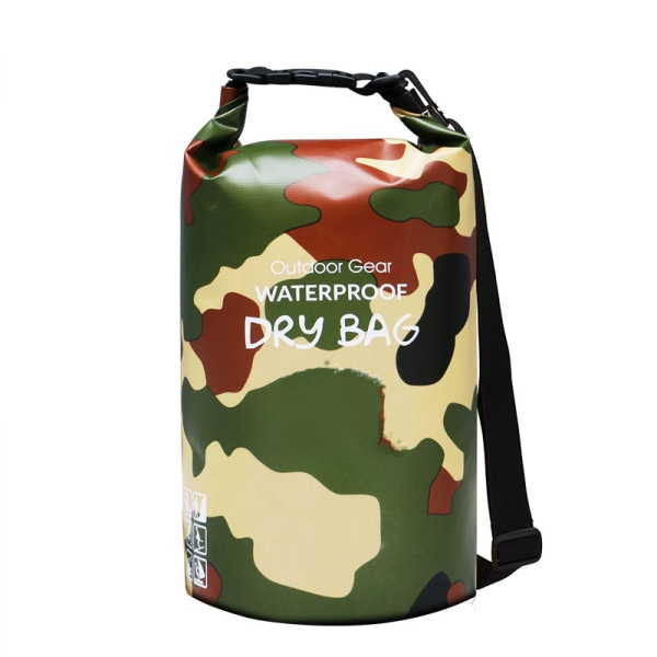 Camouflage green 20L capacity Mountaineering Outdoor Waterproof Bucket Bag Beach Bag Swimming Bag Diving Material Beach Bag Mountaineering Bag Dry bag