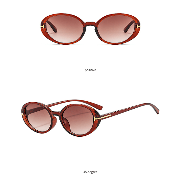 Retro ovala solglasögon kvinnor kör mode Cat Eye glasögon UV400 skydd