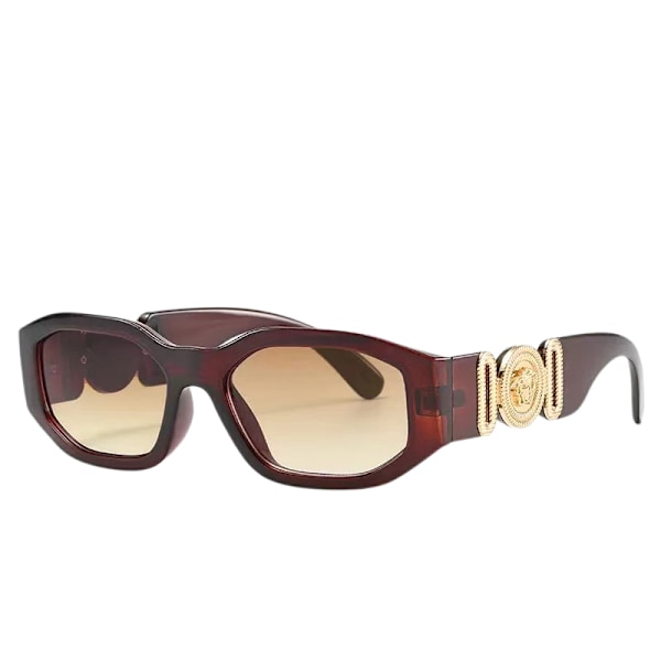 Trendiga oregelbundna rektangulära solglasögon UV-skydd hexagon Horned Rim Tjocka Fashion Shades