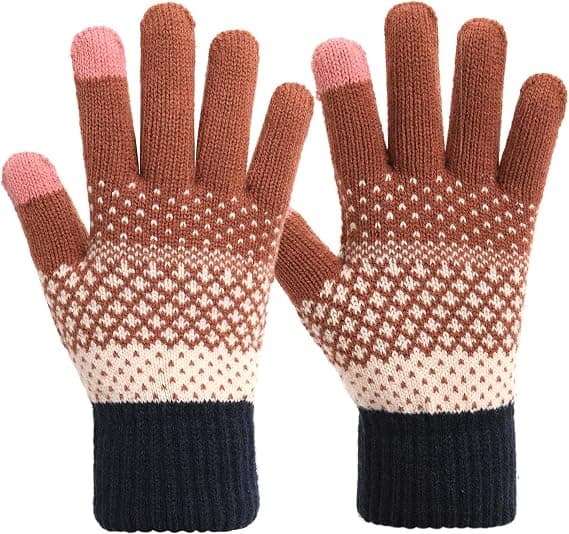 Termiske Handsker til Kvinder Vinter Touch Screen Handsker Elastisk Varmt Strikket Fleece Handsker til Kvinder Løbetur Arbejde Udendørs Aktiviteter