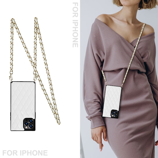 Kotelo yhteensopiva iPhone 13 Pro:n kanssa - Crossbody-ketjulaukku TPU-puhelinkuori metalliketjuhihnalla