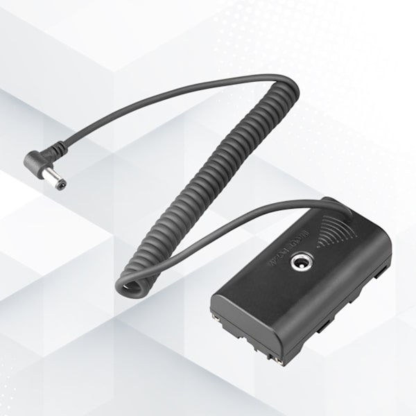 NP F550 Dummy Batteri ABS Spiral Kabel Dummy Batteri Strömadapter med DC-port för Monitorer LED-fyllningsljus
