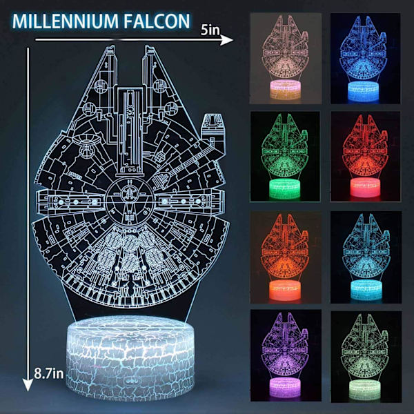 4-pack 3D LED nattlampa Star Wars Illusion Decor Lamp 16 färger gradvis ändring touch switch med fjärrkontroll för barn Star Wars Combo Pack-E