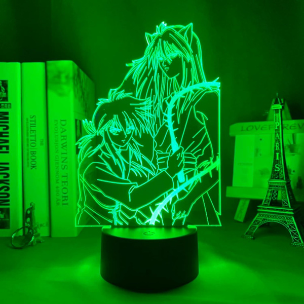 WJ Yu Yu Hakusho Hiei LED-nattlampa för sovrumsdekor, presentnattlampa, anime 3D-lampa Kuronue Yu Yu Hakusho