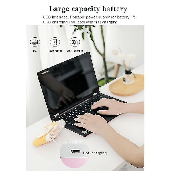 Kannettava Mini USB-Lataus Kamera Muotoinen Kaula-Ripustus LED Kesä Viilentävä Tuuletin (Vihreä)